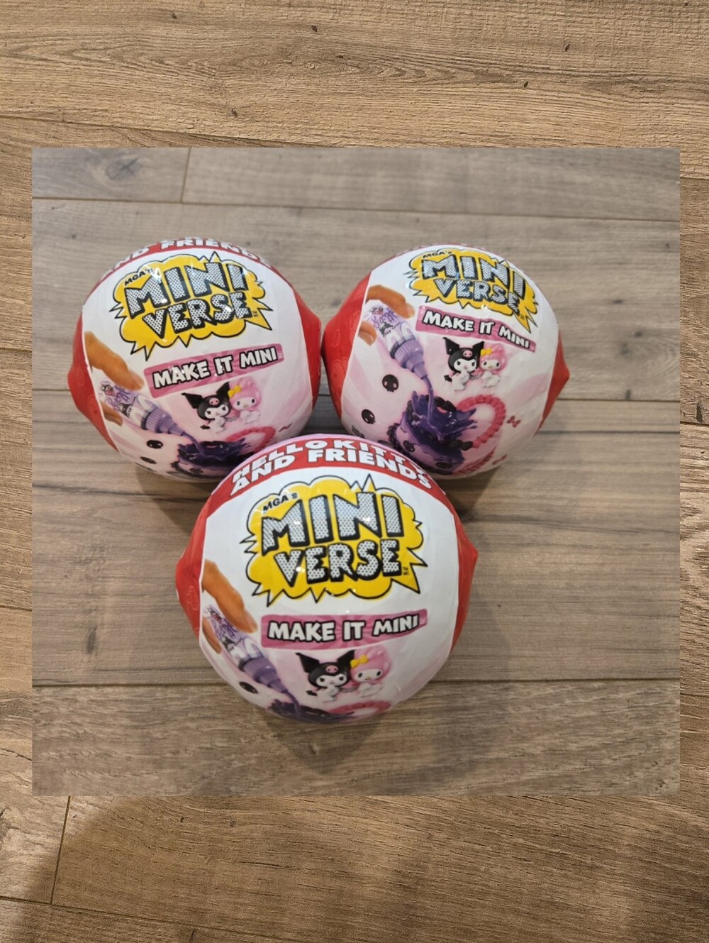 NEW MGA’s Miniverse Make It Mini Hello Kitty & Friends - Set of 3 Sealed Balls